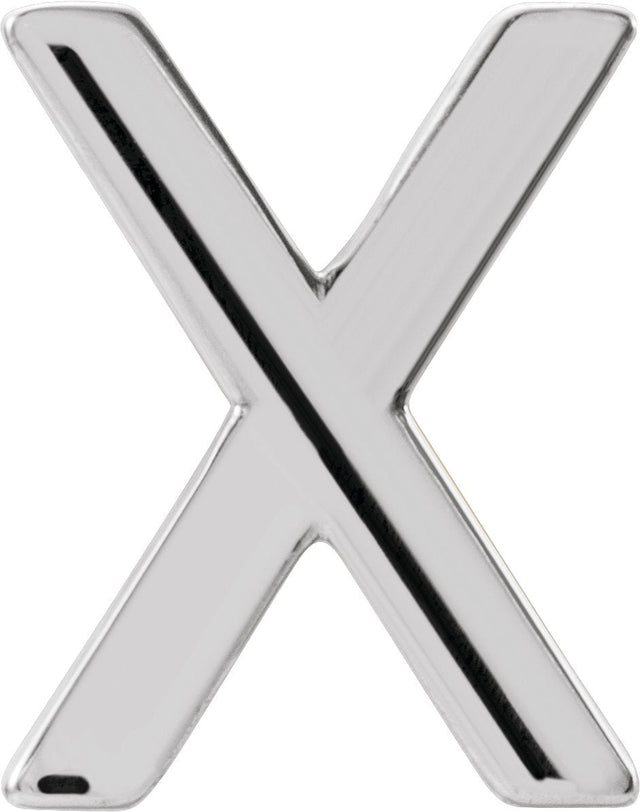 Platinum Initial X Single Earring