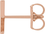 14K Gold Initial X Single Earring - Rose Gold - view 2