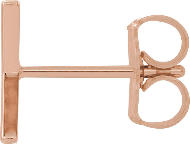 14K Gold Initial X Single Earring - Rose Gold - view 2