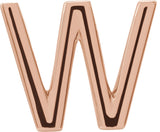 14K Gold Initial W Single Earring - Rose Gold
