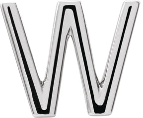 14K Gold Initial W Single Earring - White Gold