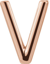 14K Gold Initial V Single Earring - Rose Gold