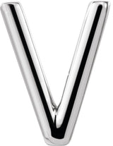 Platinum Initial V Single Earring