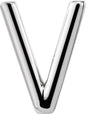Platinum Initial V Single Earring