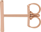 14K Gold Initial V Single Earring - Rose Gold - view 2