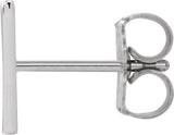 14K Gold Initial V Single Earring - White Gold - view 2