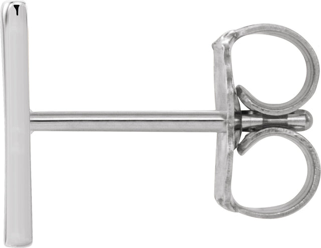 14K Gold Initial V Single Earring - White Gold - view 2