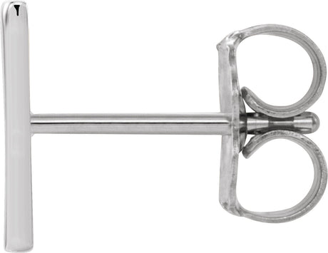 Platinum Initial V Single Earring - view 2