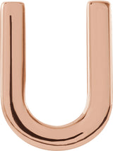 14K Gold Initial U Single Earring - Rose Gold