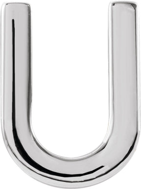 Platinum Initial U Single Earring