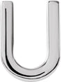 Platinum Initial U Single Earring