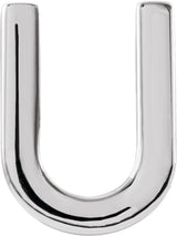 14K Gold Initial U Single Earring - White Gold