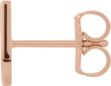 14K Gold Initial U Single Earring - Rose Gold - view 2