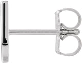 14K Gold Initial U Single Earring - White Gold - view 2