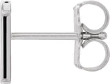 14K Gold Initial T Single Earring - White Gold - view 2