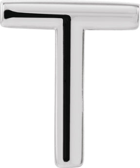Platinum Initial T Single Earring