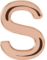 14K Gold Initial S Single Earring - Rose Gold