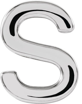 Platinum Initial S Single Earring