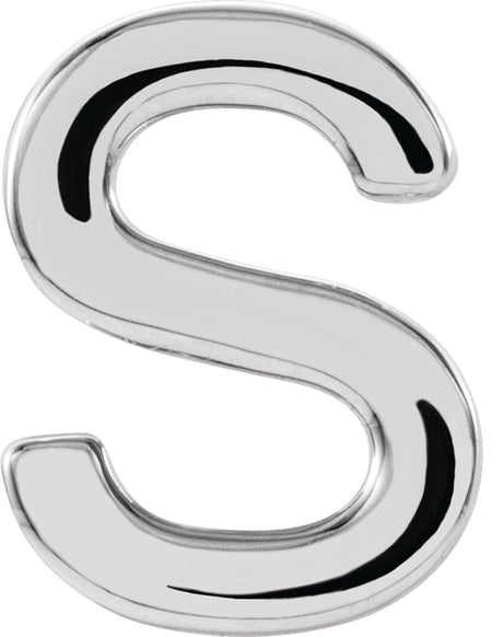 Platinum Initial S Single Earring