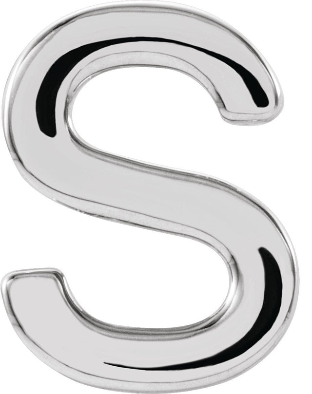 Platinum Initial S Single Earring