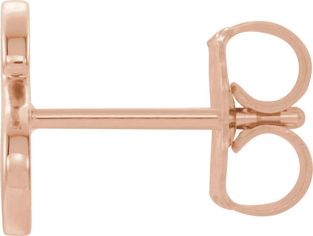 14K Gold Initial S Single Earring - Rose Gold - view 2