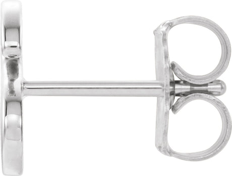 Platinum Initial S Single Earring - view 2
