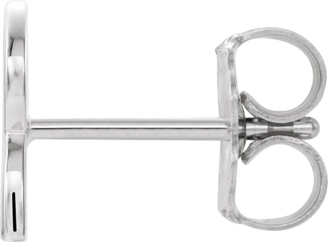 Platinum Initial R Single Earring - view 2