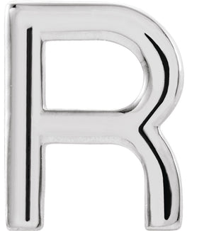 Platinum Initial R Single Earring