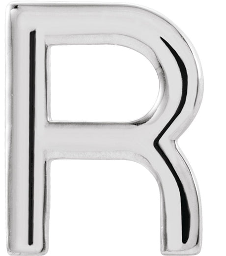 Platinum Initial R Single Earring