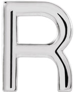 14K Gold Initial R Single Earring - White Gold