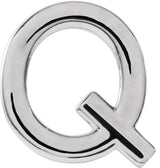 Platinum Initial Q Single Earring