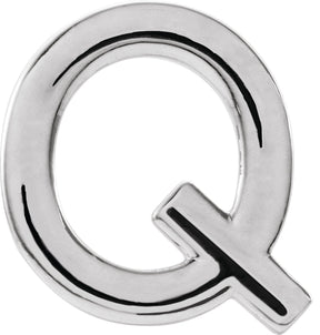 Platinum Initial Q Single Earring