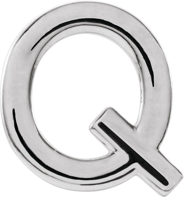 Platinum Initial Q Single Earring