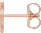 14K Gold Initial Q Single Earring - Rose Gold - view 2