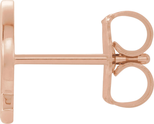 14K Gold Initial Q Single Earring - Rose Gold - view 2