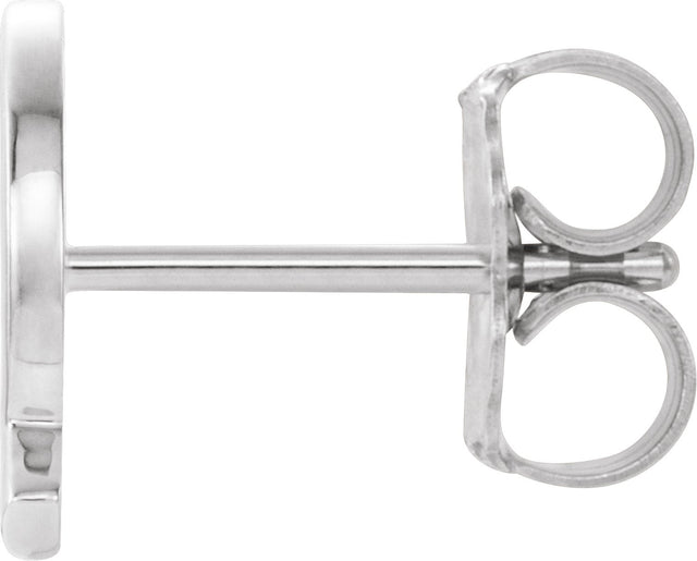 14K Gold Initial Q Single Earring - White Gold - view 2