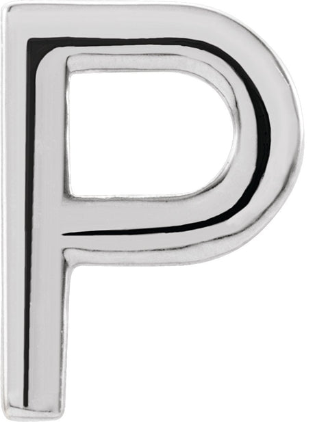 Platinum Initial P Single Earring