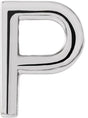 Platinum Initial P Single Earring
