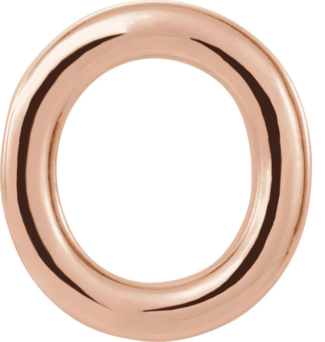 14K Gold Initial O Single Earring - Rose Gold