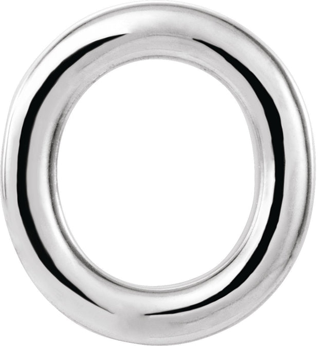 Platinum Initial O Single Earring