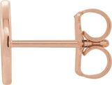 14K Gold Initial O Single Earring - Rose Gold - view 2