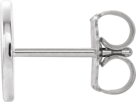 Platinum Initial O Single Earring - view 2