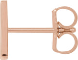 14K Gold Initial N Single Earring - Rose Gold - view 2