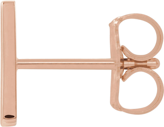 14K Gold Initial N Single Earring - Rose Gold - view 2