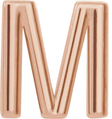14K Gold Initial M Single Earring - Rose Gold