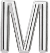 14K Gold Initial M Single Earring - White Gold