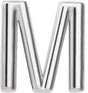 14K Gold Initial M Single Earring - White Gold