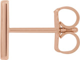 14K Gold Initial M Single Earring - Rose Gold - view 2