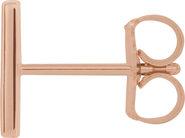 14K Gold Initial M Single Earring - Rose Gold - view 2