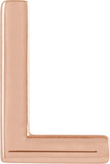 14K Gold Initial L Single Earring - Rose Gold